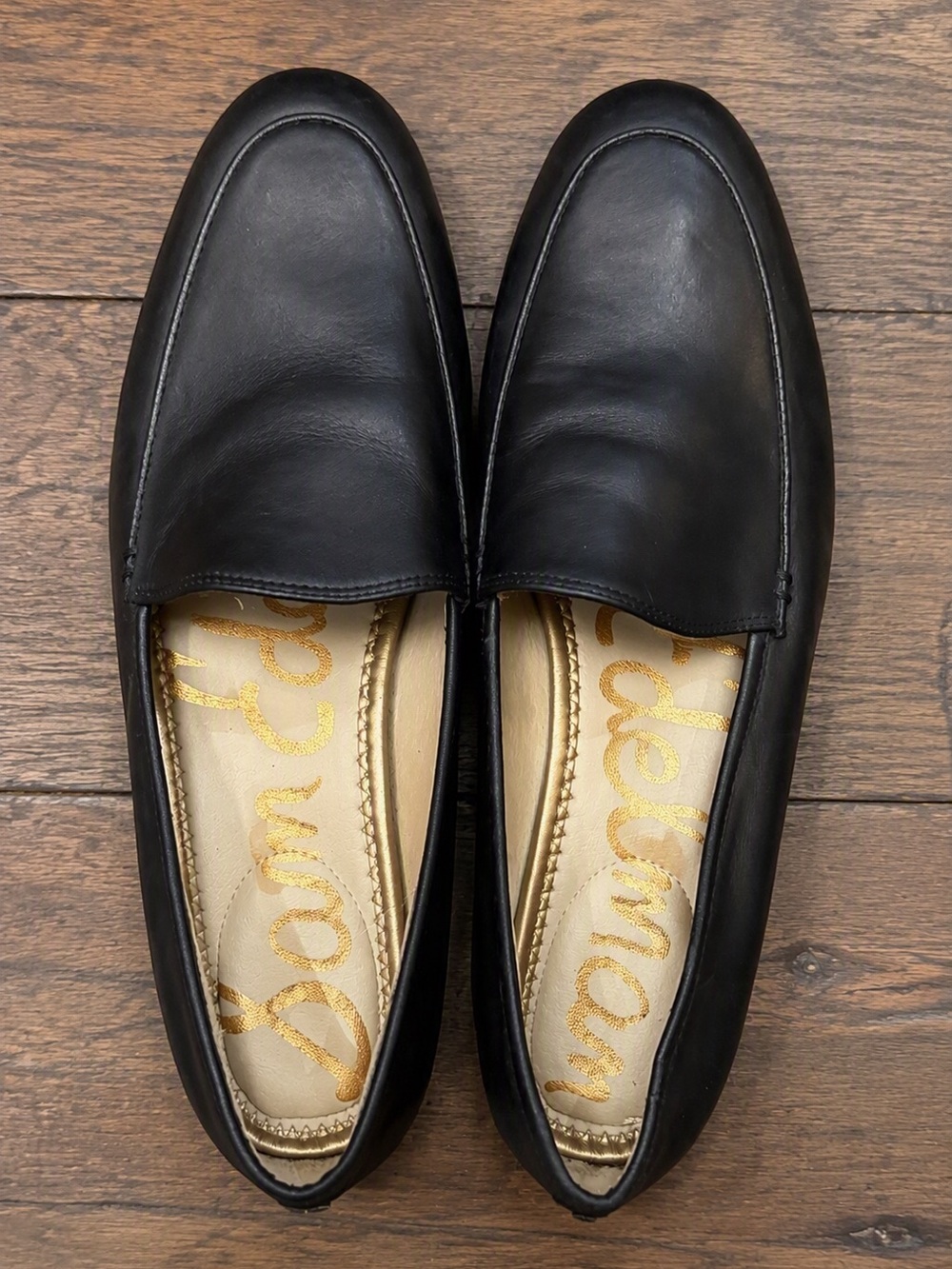 Sam Edelman Black Leather Loafers Women’s 8.5 Slip On Flats